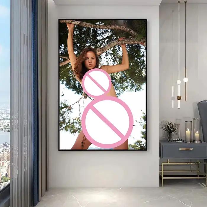 Peinture sur toile imprimée avec image de fille coquine, affiches d'art mural pour la décoration de la maison, décoration esthétique de la chambre