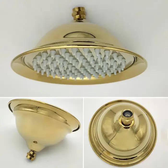Pommeau de douche à effet de pluie doré en laiton