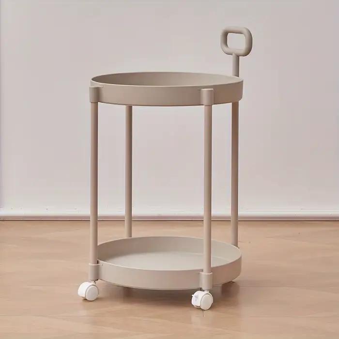 Table d'appoint élégante à 2 niveaux avec roulettes