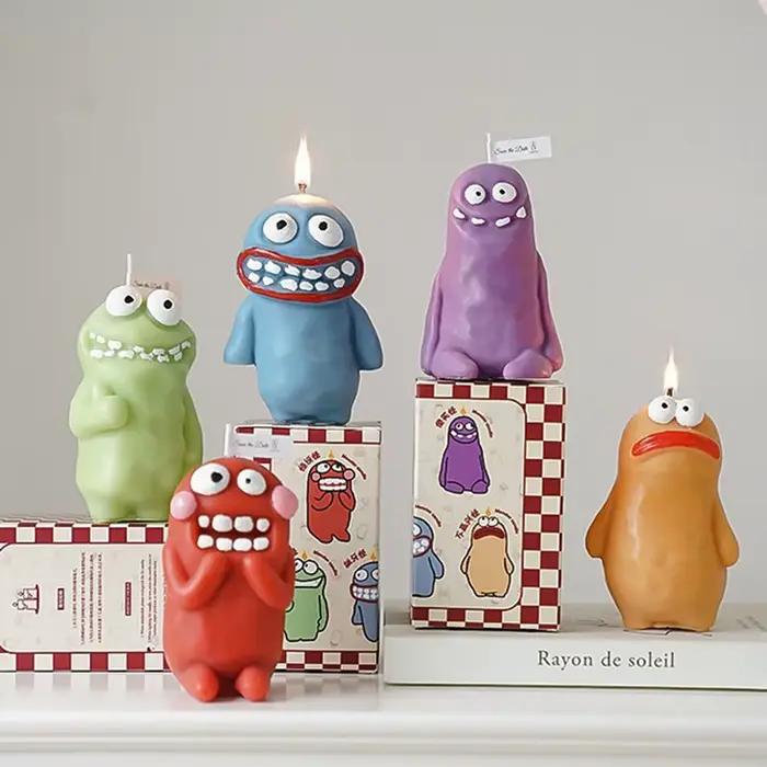 Bouge homme monstre aromathérapie bougie drôle laid mignon arôme cadeau d'anniversaire compagnon cadeau dessin animé en forme de bougie ornement