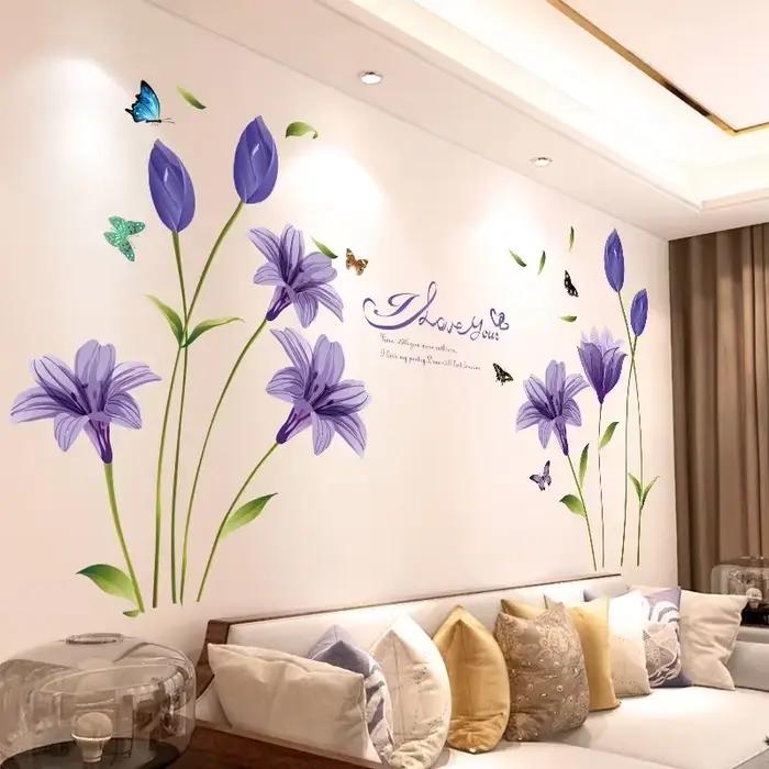 Autocollants muraux chauds pour chambre à coucher, disposition de la pièce, autocollants de salon, décoration murale, papier peint auto-adhésif pour chevet