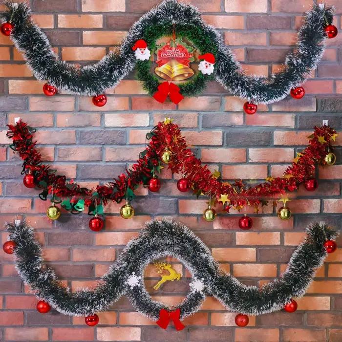 Guirlande de ruban de décoration d'arbre de noël vert de 4 M