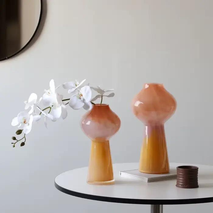 Vase en verre en forme de calebasse dégradé de couleurs vase de table terrarium décoration intérieure pour arrangement floral hydroponique style moderne élégant à offrir
