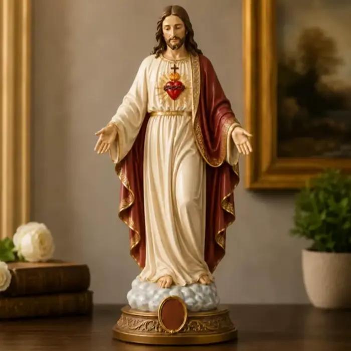 Statue de Marie 20 cm, figurine religieuse de Jésus-Christ, statues religieuses pour chambre à coucher, salon, bureau, jardin, cour, extérieur
