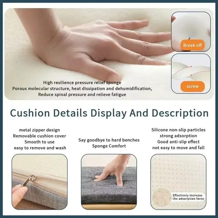 Coussins de banc personnalisés de 5 cm pour baies vitrées
