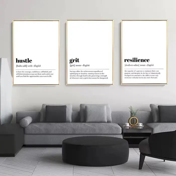 Affiche de définition drôle et motivante peinte sur toile rectangle verticale pour salon et bureau occassions spéciales femmes hommes装饰性幽默励志画布竖幅矩形定义海报适用于客厅和办公室特别场合男女