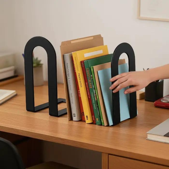 1 paire d'entretoises à livres en fer en forme de L