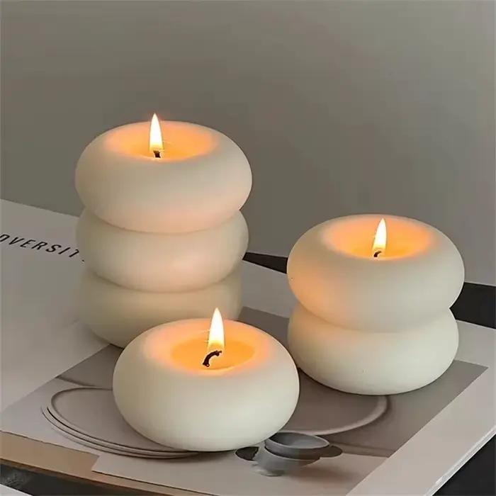 Bougie en forme de beignets, bougies en soja, décoration pour la maison et la chambre, bougies parfumées, cadeaux romantiques, décoration pour mariage et fête