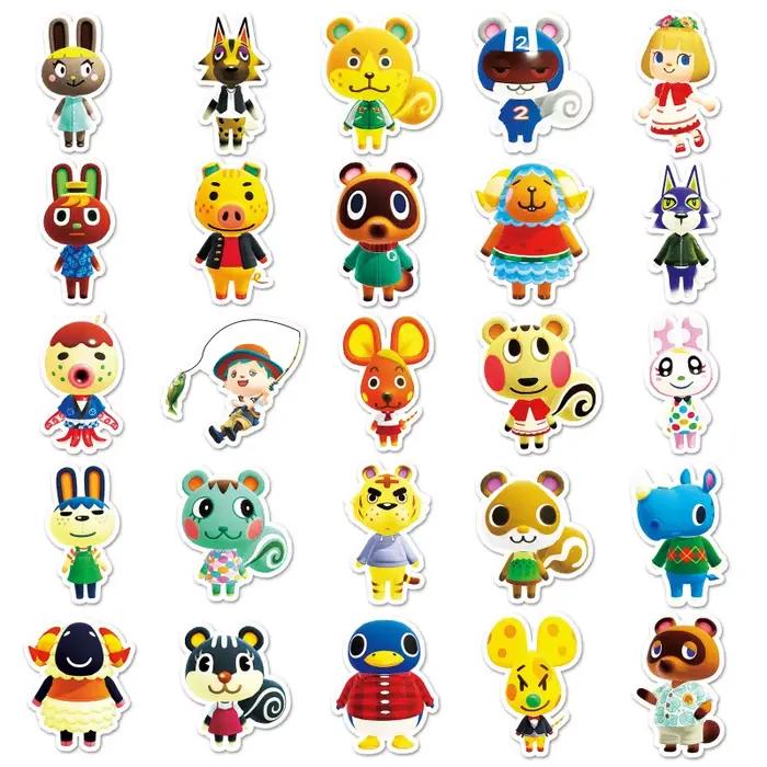 Autocollants décoratifs Graffiti créatifs, 50 pièces, dessin animé, personnalité Animal Crossing