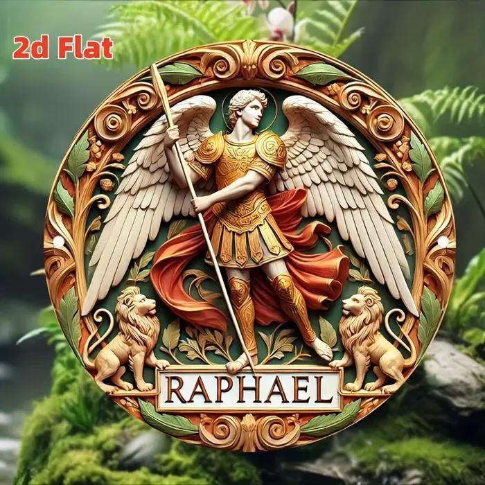 Statue Arcange Raphael 2D – Plaque décorative murale pour maisons