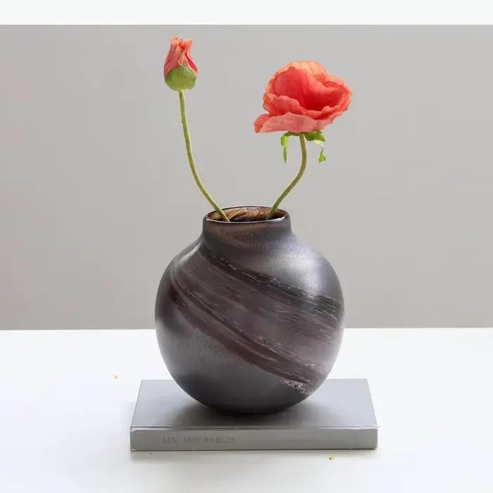 Vase rond en verre peint, pots de plantes, décoration de table, arrangement floral, vases floraux créatifs, accessoires de décoration moderne pour la maison