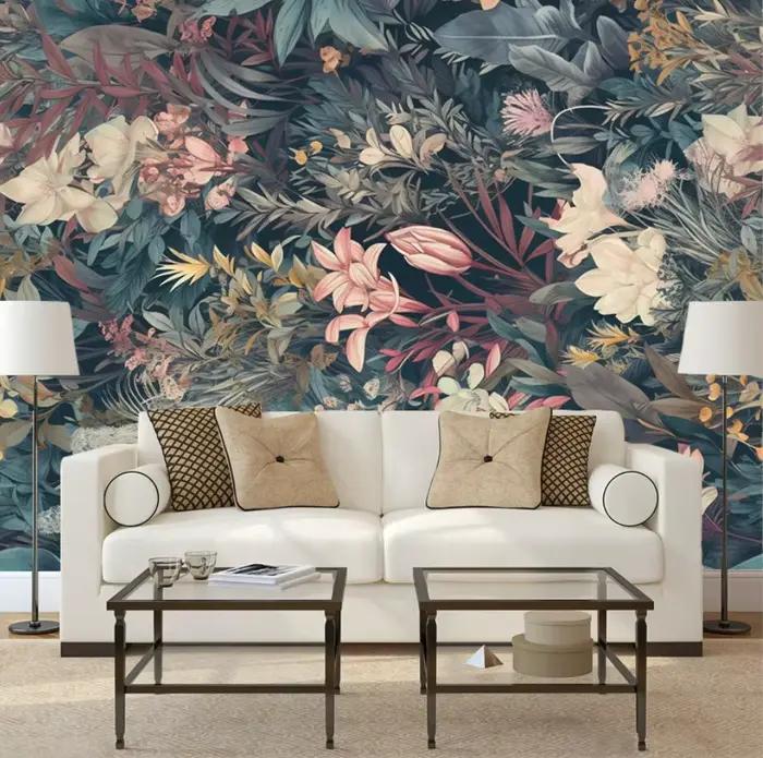 Bannière personnalisée moderne à motifs de roses décoration murale résistante pour salon chambre d'enfant et bureau environnemental et luxueuse