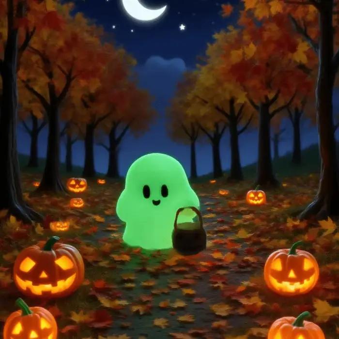 1 pièces mignon citrouille Orange transportant des fantômes Halloween résine intérieur extérieur décoration de fête effrayante avec des yeux et des paniers expressifs