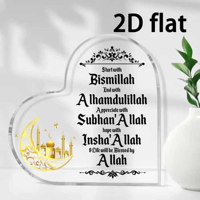 Effet acrylique/motif 2D plat élégant décoration acrylique pour Ramadan et Eid