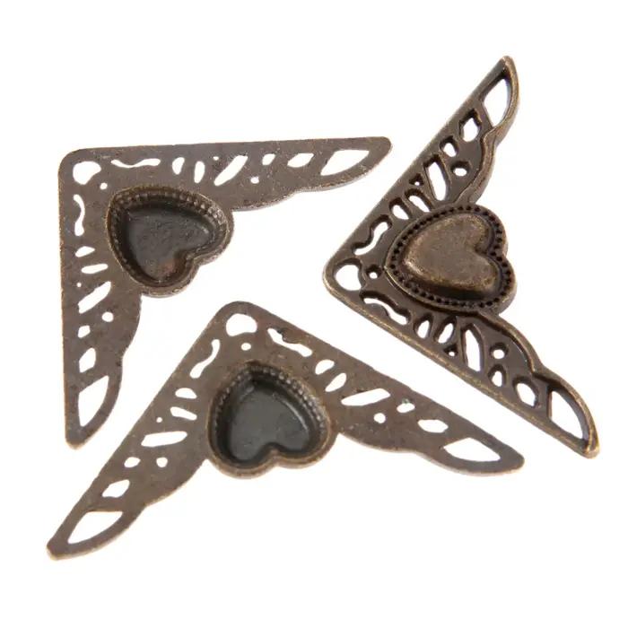 Pieds de boîte en bois, protection d'angle de jambe, artisanat en métal, support rapide décoratif pour quincaillerie de meubles, bronze antique, 35mm, 4 pièces