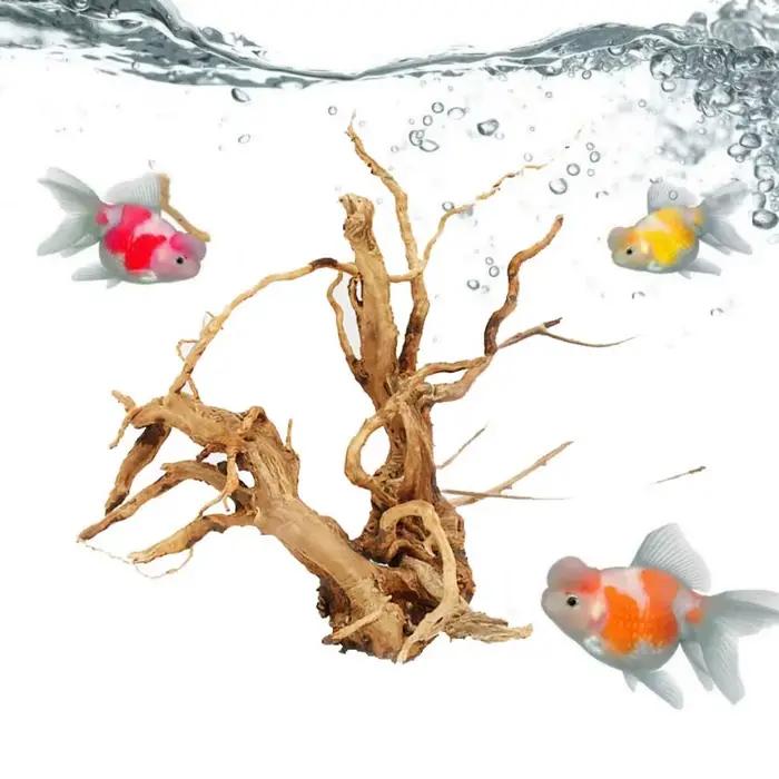 Tronc d'arbre naturel pour décoration d'aquarium, travail en bois, branches de bois flotté, ornements de poisson, fournitures de décoration précieuses