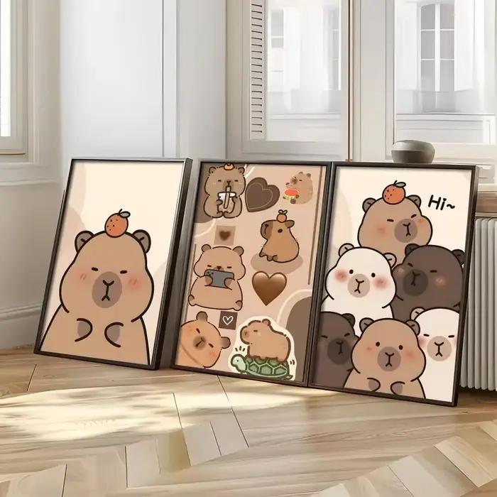 Capybara CuteAnimal Vintage peinture affiche mur Art impression étanche maison salon chambre Bar décor esthétique