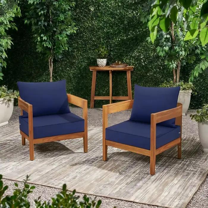 Coussin d'exterieur imperm&ecute;able en polyester rectangulaire simple pour si&egrave;ges et dossiers adultes, adaptable aux meubles de patio occasions speciales