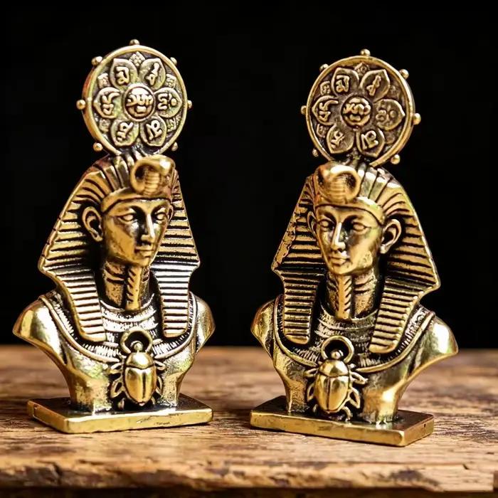 Statue de Pharaon demi-corps en bronze