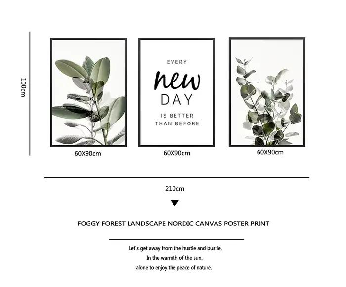 Affiche murale imprimée de feuilles de plantes vertes