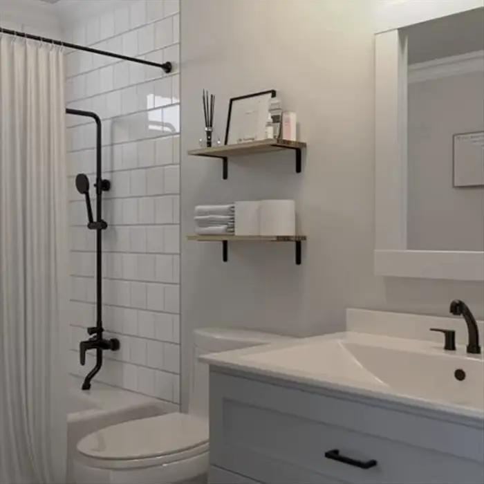 [CLOS] Étagères flottantes, étagères flottantes en bois pour décoration murale, étagère de salle de bain flottante murale pour rangement blanc