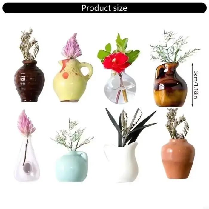 Mini-vases décoratifs aimantés pour réfrigérateur