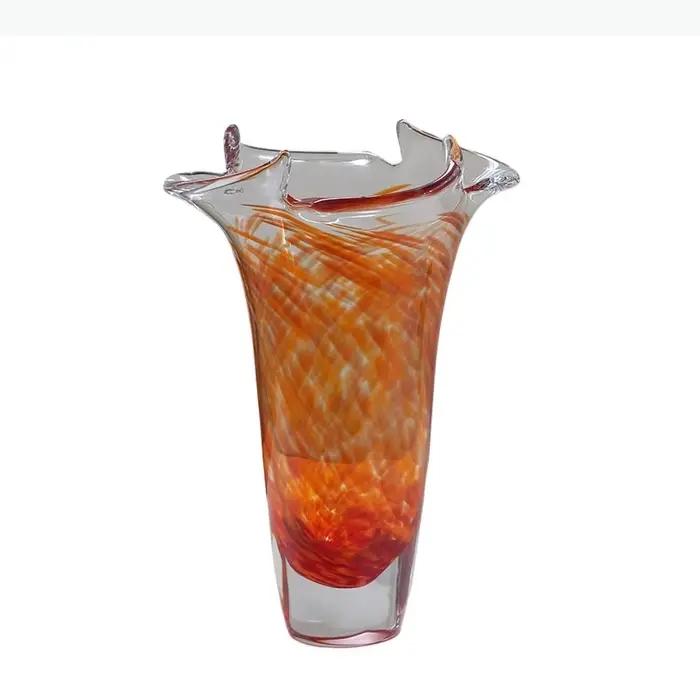 Vase en verre à bords ondulés, pots à fleurs transparents pour hydroponie, décoration de table, arrangement floral, vases floraux, décoration esthétique de la pièce