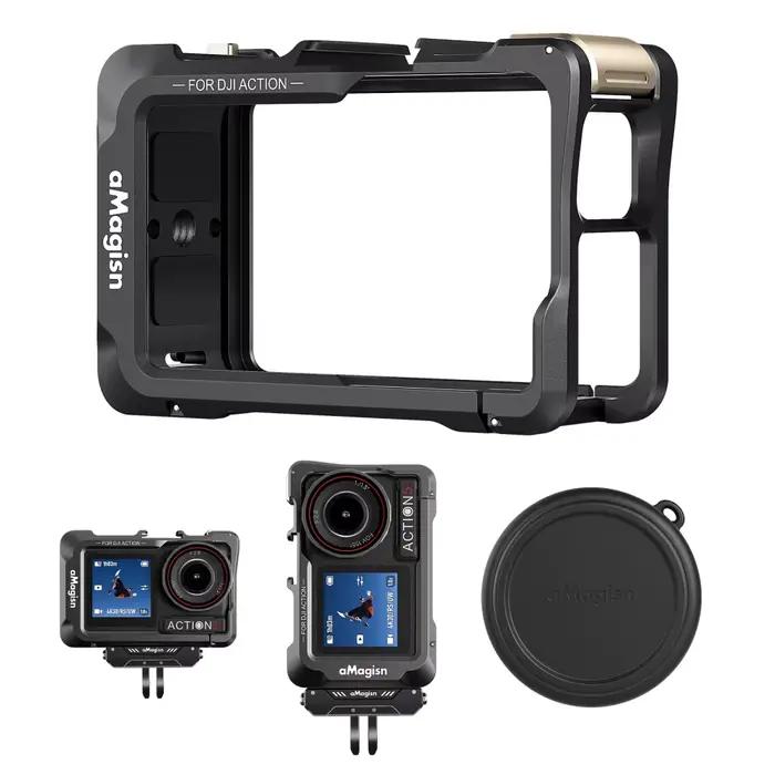 Cadre métallique de protection haut de gamme pour DJI Action 3/4 5Pro, boîtier de caméra d'extension de prise de vue horizontale et verticale
