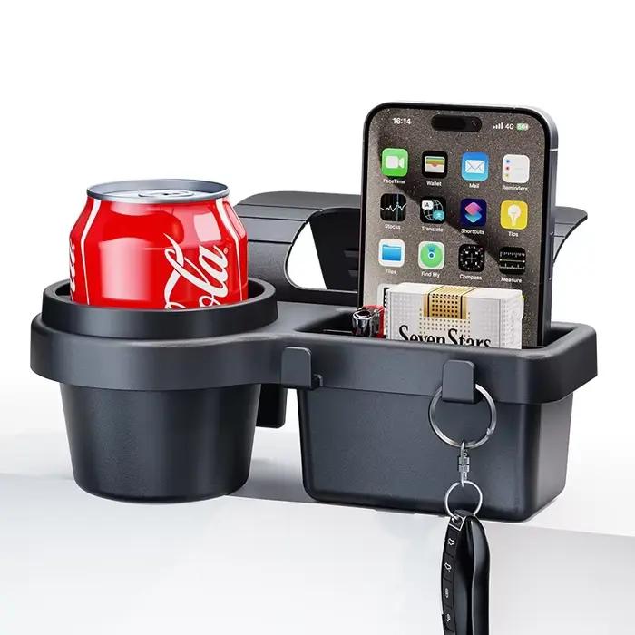 Support de téléphone pour porte-gobelet de voiture, plateau de rangement pour porte latérale, fenêtre, baril, poche, support de rangement suspendu avec accessoires intérieurs de voiture