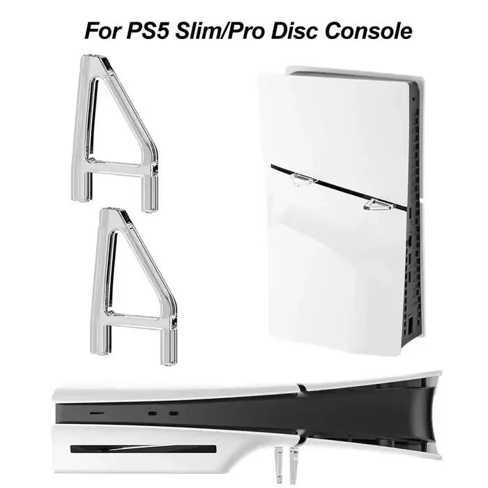 Support horizontal pour console PS5 Slim/Pro (version disque/numérique), accessoires, support en acrylique transparent, base triangulaire pour Playstation 5