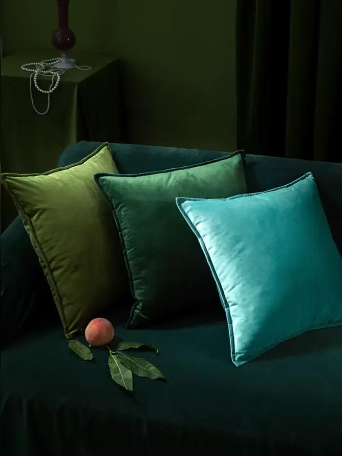 Juste de coussin en velours pour canapé