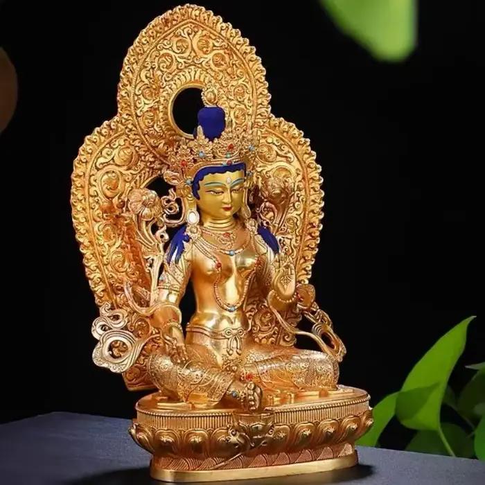 Statue de bouddha Tara vert