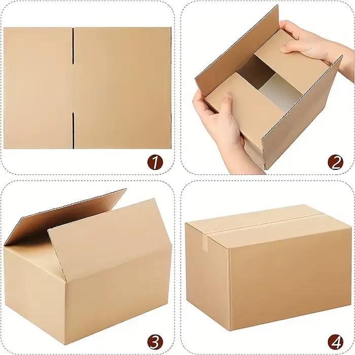 Boîtes d'expédition postales, 7,6x3,94x5,1 pouces, boîte en carton ondulé brun avec couvercles, simple paroi, 32 lb/pouce carré
