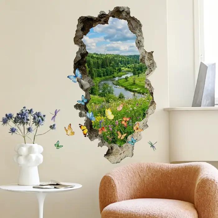 Autocollant mural réaliste de la nature