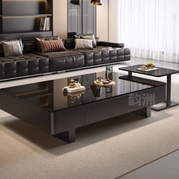 Table basse carrée en bois Design noir Tables basses de luxe uniques Premium Simple Muebles Para El Hogar décoration de la maison
