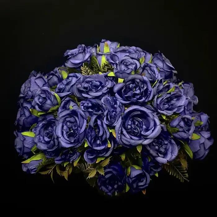 Vintage 8 têtes fleurs artificielles soies pivoine vert Rose pour décorations faux Fower mariage bureau salle fête bricolage Bouquet décor