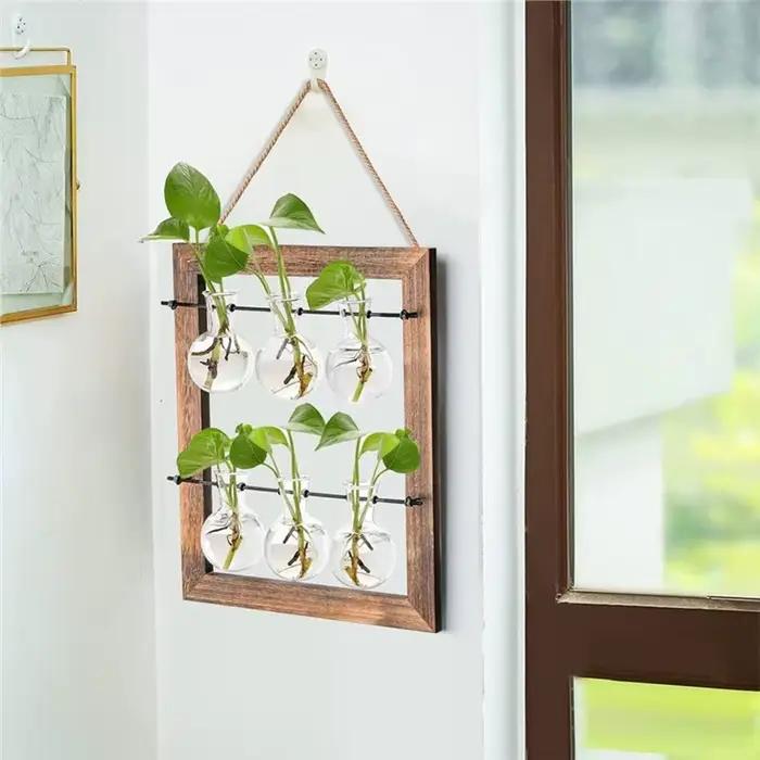 Vase décoratif BSEVB pour plantes hydroponiques, station de propagation murale, terrarium suspendu en verre, pots muraux suspendus