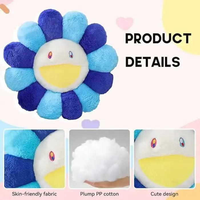 Coussin en peluche à fleurs mignonnes