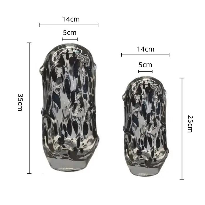 Vase en verre transparent coloré à points ondulés irréguliers, pour hydroponie, terrarium, pot de fleurs, accessoires de décoration de chambre