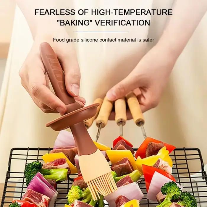 Brosse à huile pour barbecue 3 en 1, résistante à la chaleur, Type fendu, brosse d'application de Sauce, outil de cuisson en Silicone, bouteille distributrice d'huile avec brosse