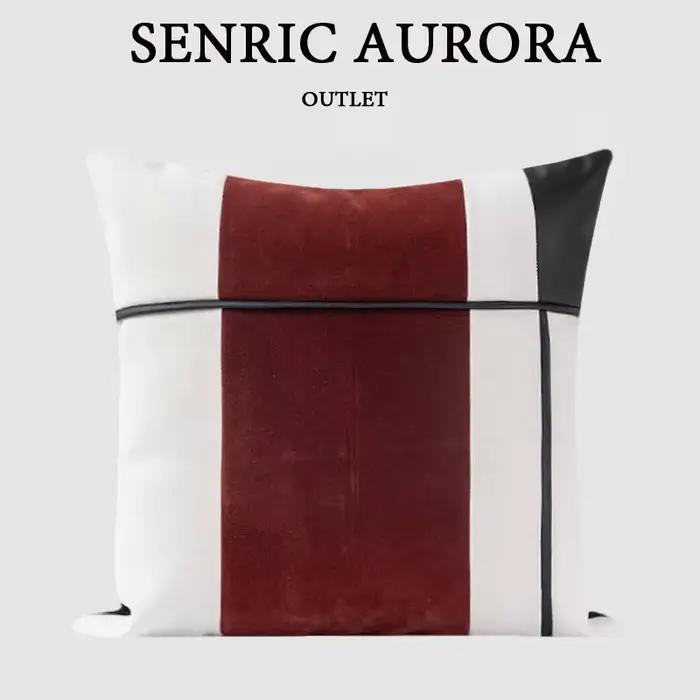 Housse de coussin de luxe design 30x50 45x45 50x50cm Rouge vin Noir Couture carrée Taie d'oreiller pour la maison Hôtel Lit Salon Canapé