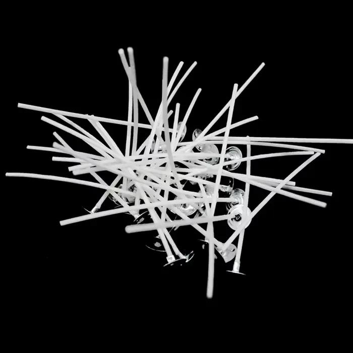 Mèche de bougie en fil de coton ciré de plusieurs tailles, 100 pièces/ensemble, mèche et support sans fumée, ensemble de fabrication de bougies, accessoires, support de mèches
