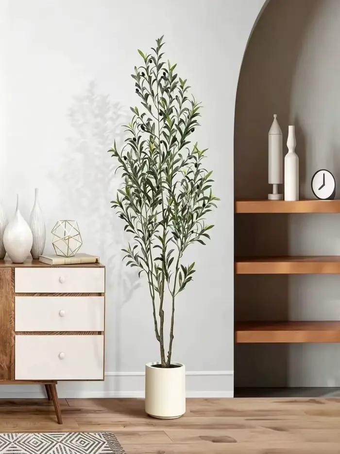 Arbre d'olivier artificiel en résine pour décoration intérieure, branches flexibles, style élégant, occasion spéciale, salon, chambre, entrée, bureau