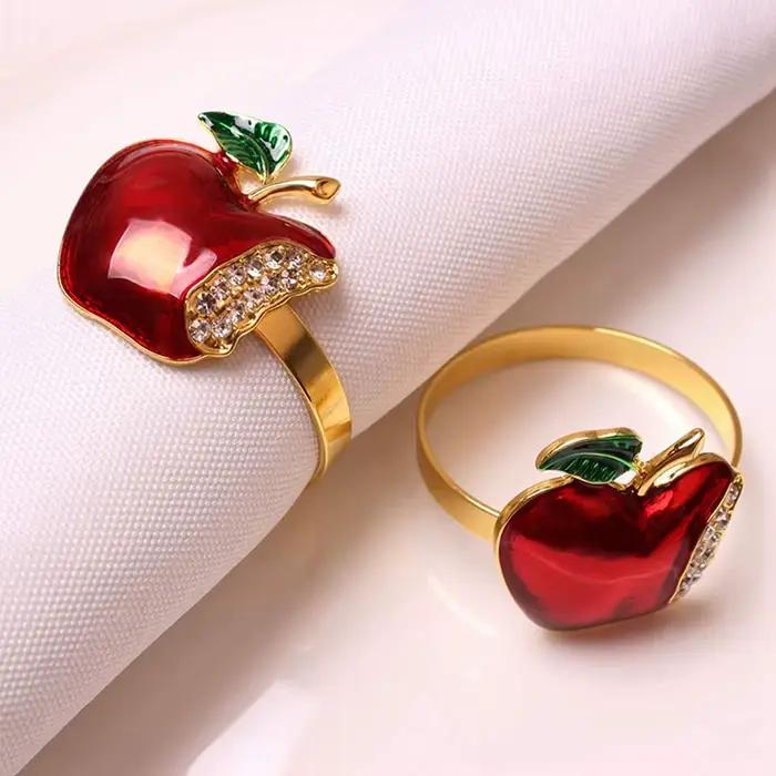 Ronds de serviette pomme rouge