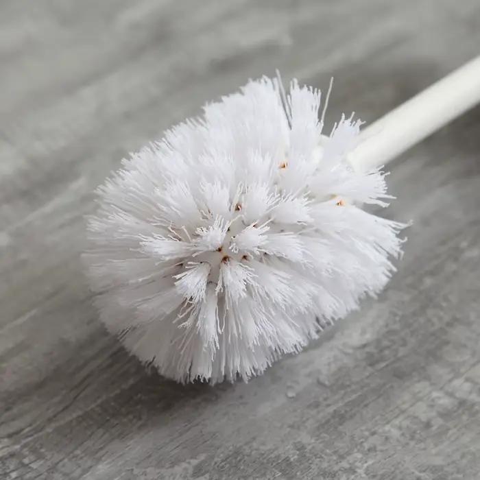 Brosse de toilette au design moderne avec support et couvercle noirs pour brosses de nettoyage de salle de bain