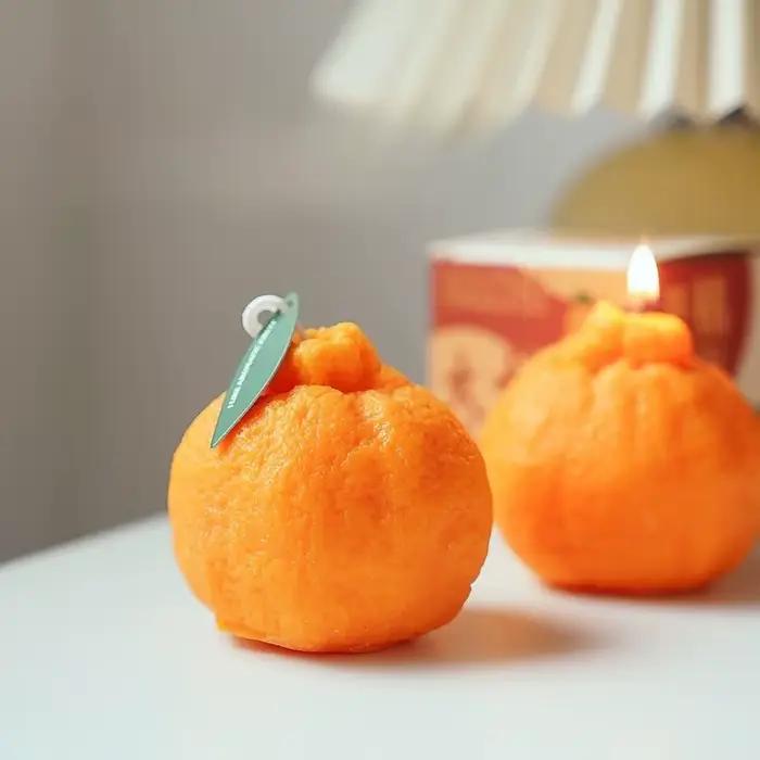 Bougie de style d'aromathérapie créative, 1 pièce, Orange laid, décoration de bureau, grand Orange, grand Li, nouvel an, mariage
