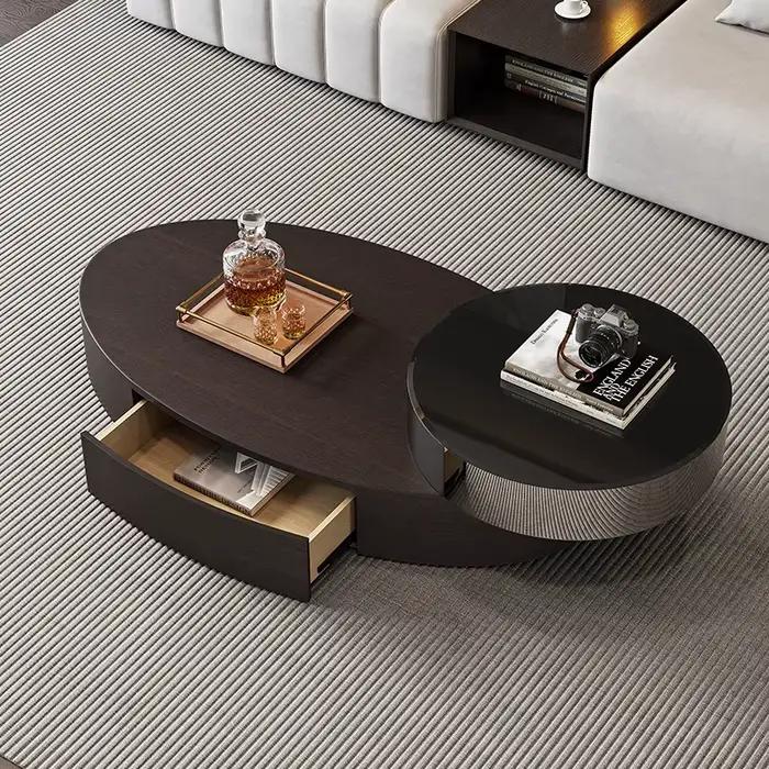 Grande Table basse ovale en bois de luxe moderne