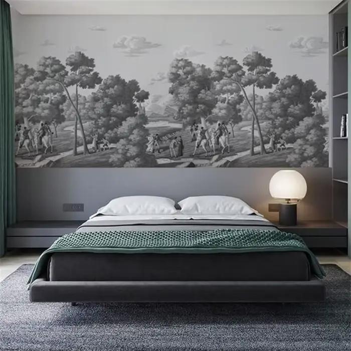Papier Peint Mural 3D sur Mesure pour Salon et Chambre à Coucher, Fond de Peinture Européenne et Occidentale, Paysage Mural, Campagne Française