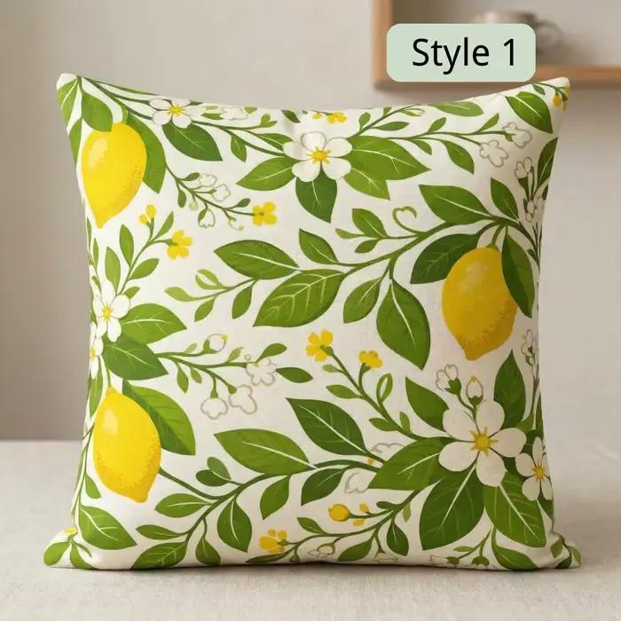 Housse de coussin botanique vert sauge