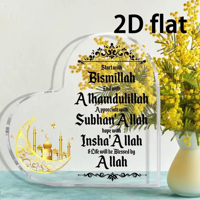 Effet acrylique/motif 2D plat élégant décoration acrylique pour Ramadan et Eid
